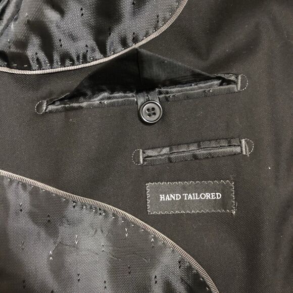 Angelo Rossi Solid Black Hand Tailored Performance Stretch Blazer Men’s 40L - Picture 9 of 16